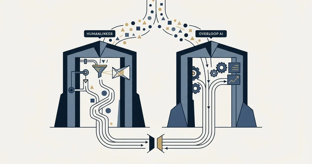 Editorial illustration for Humanlinker vs Overloop AI