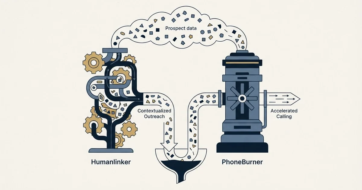 Editorial illustration for Humanlinker vs PhoneBurner