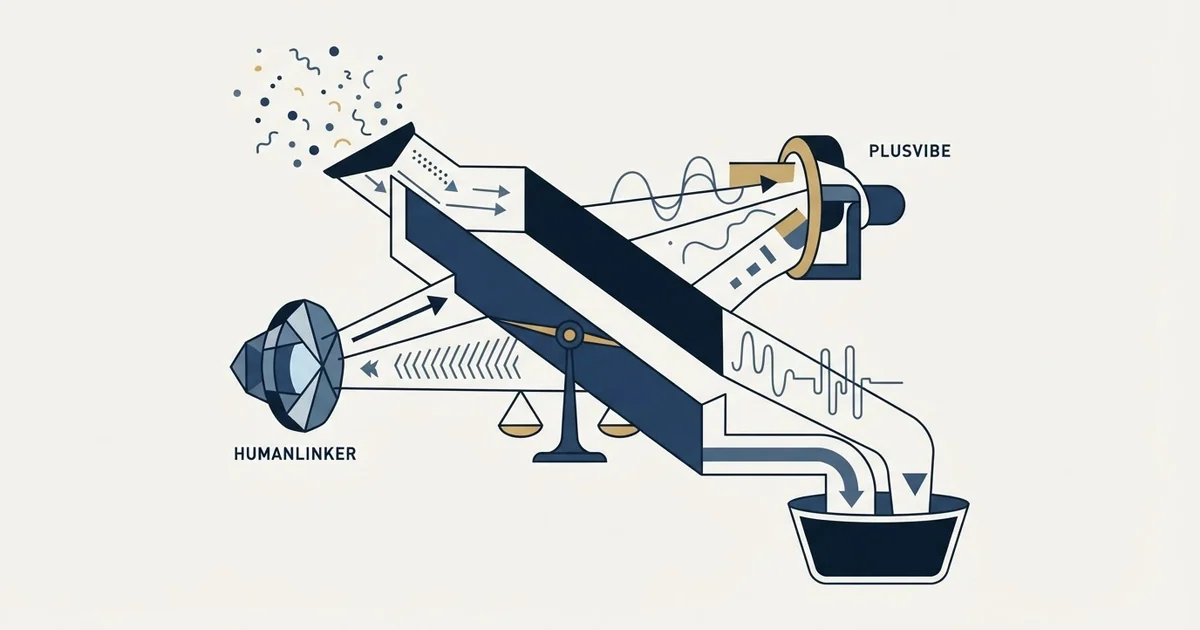 Editorial illustration for Humanlinker vs PlusVibe