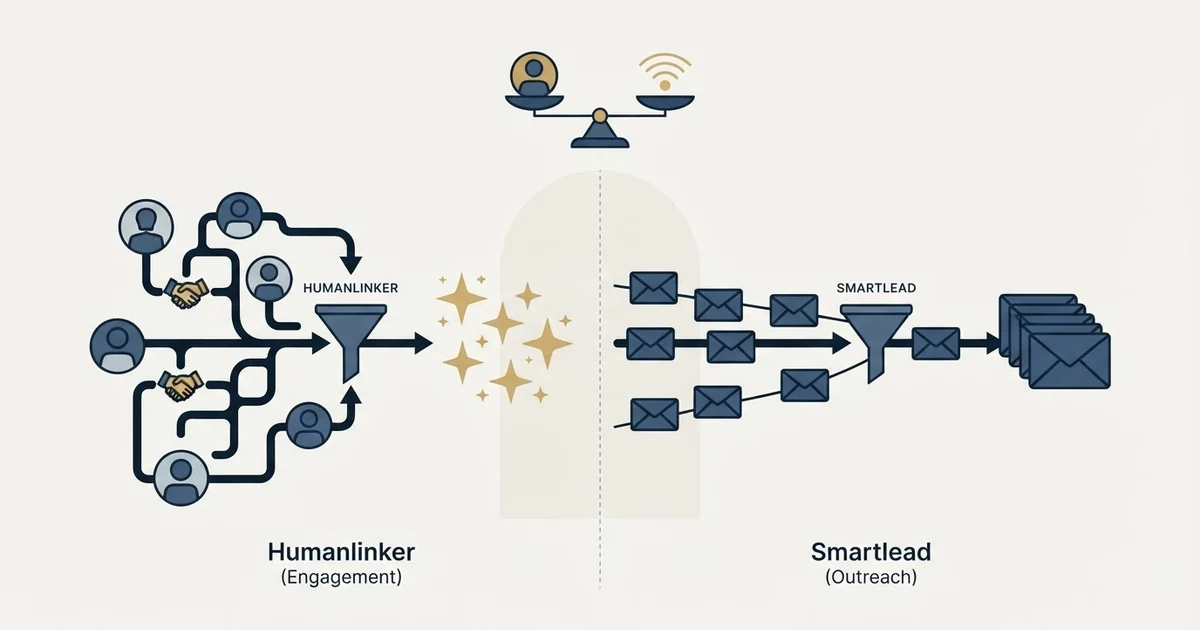 Editorial illustration for Humanlinker vs Smartlead