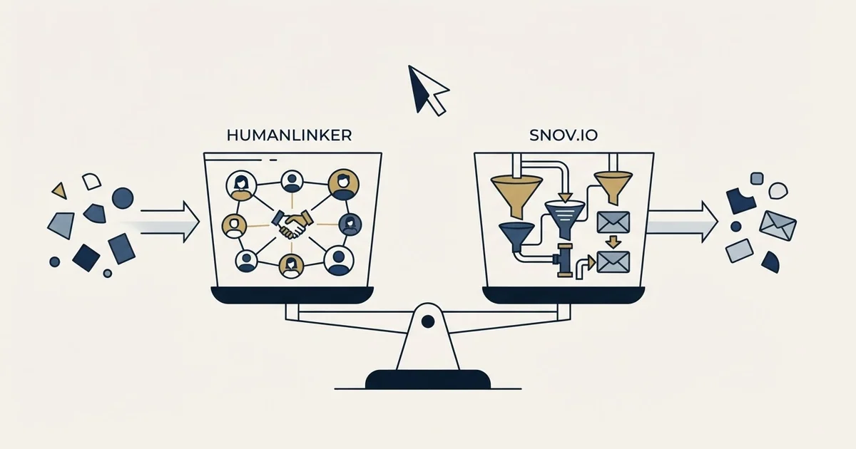 Editorial illustration for Humanlinker vs Snov.io
