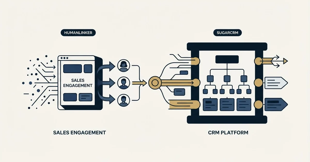 Editorial illustration for Humanlinker vs SugarCRM