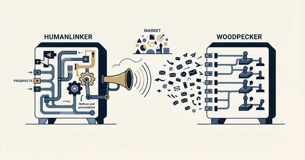 Editorial illustration for Humanlinker vs Woodpecker