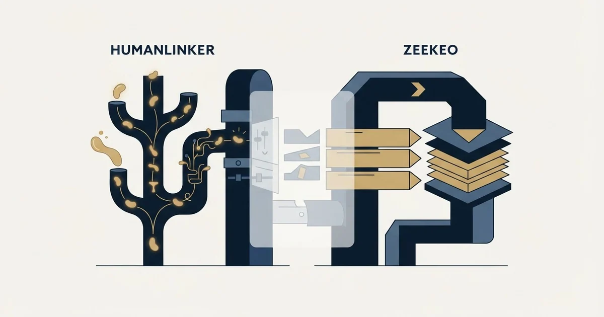 Editorial illustration for Humanlinker vs Zeekeo