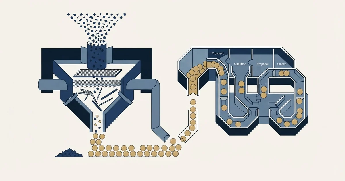 Editorial illustration for Hunter vs Pipeline CRM