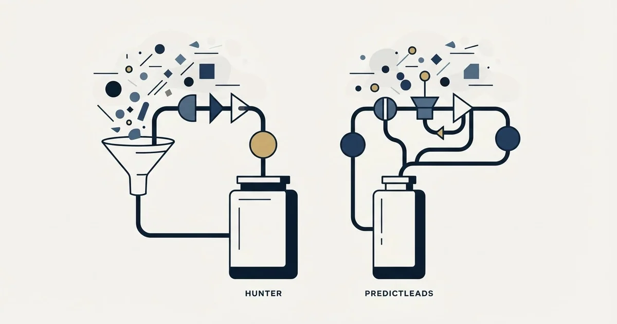 Editorial illustration for Hunter vs PredictLeads