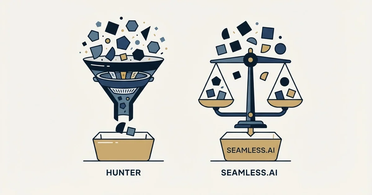 Editorial illustration for Hunter vs Seamless.AI
