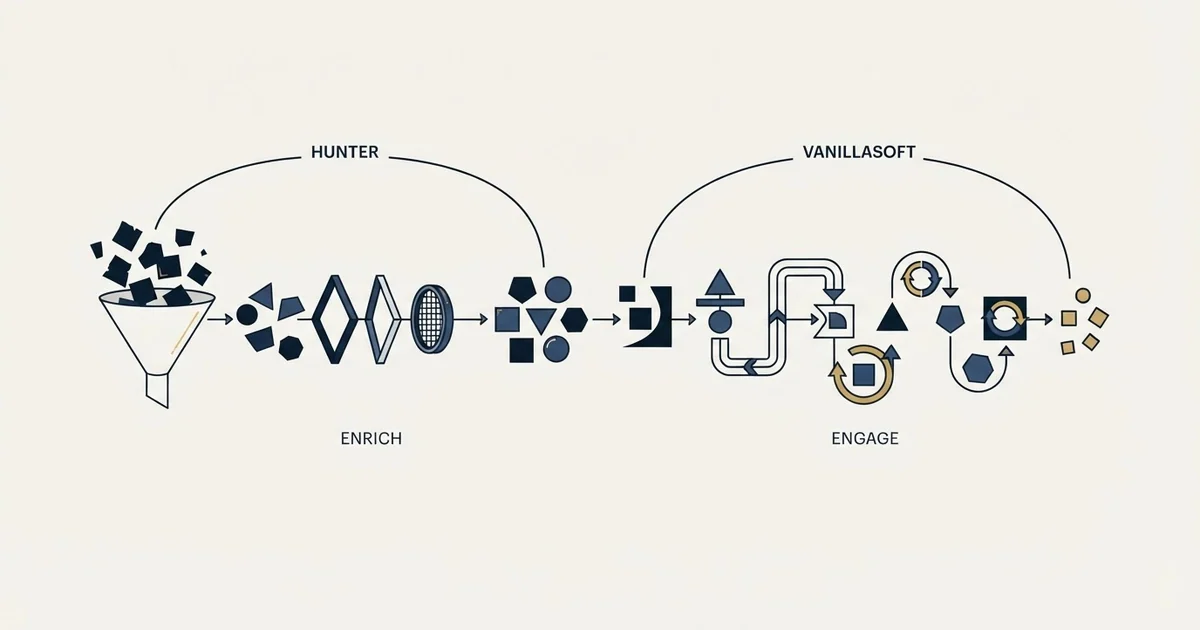 Editorial illustration for Hunter vs Vanillasoft