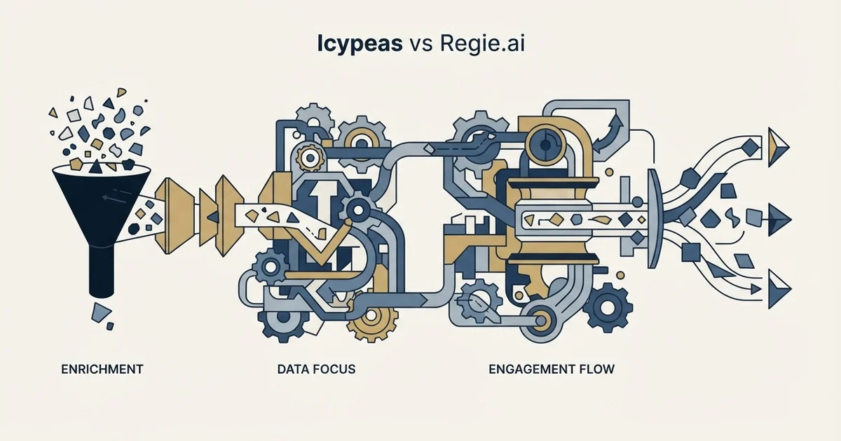 Editorial illustration for Icypeas vs Regie.ai