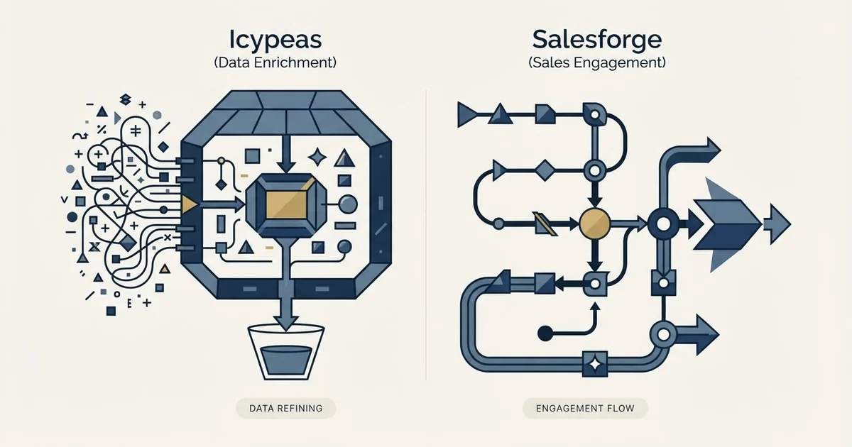 Editorial illustration for Icypeas vs Salesforge