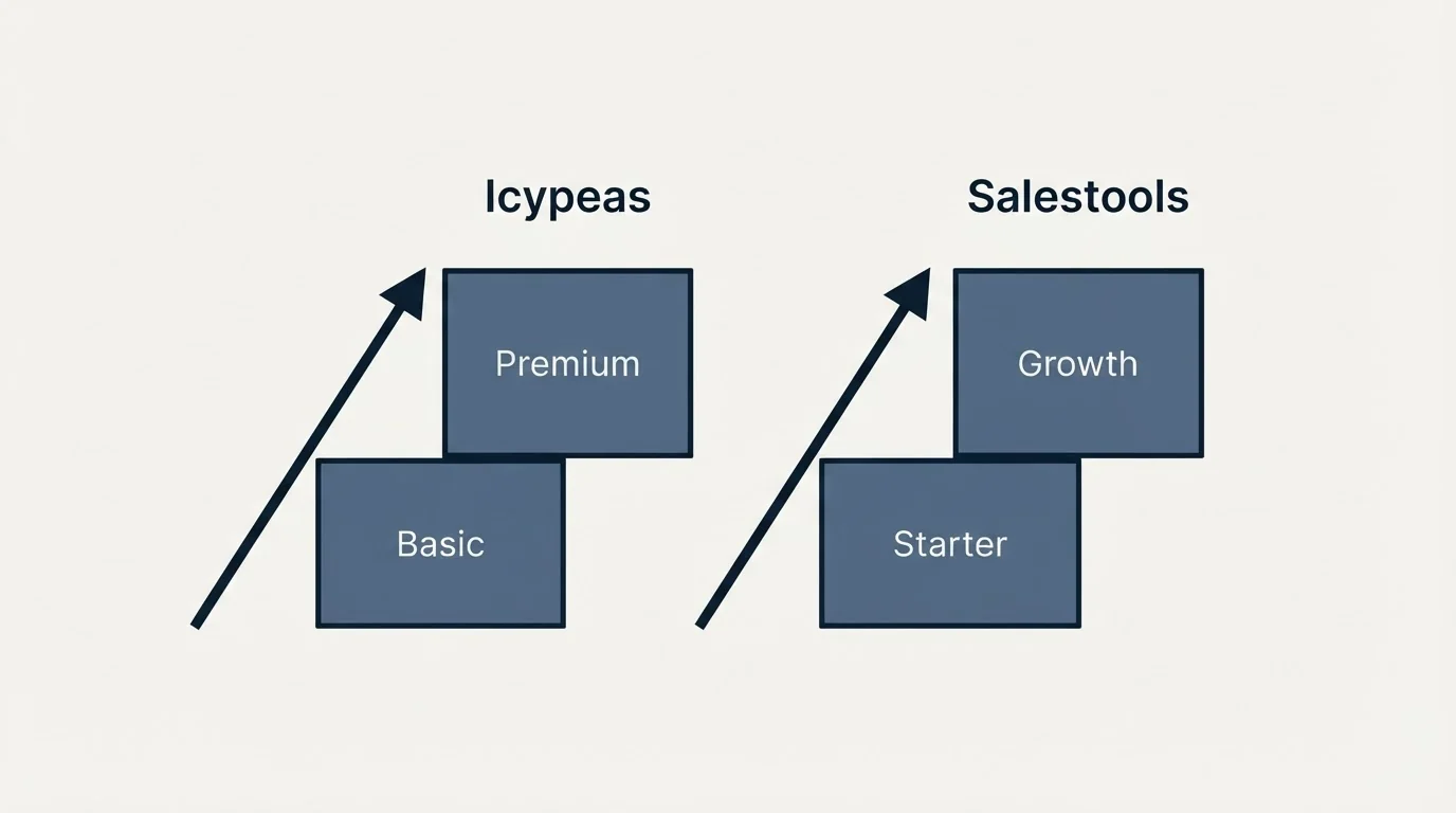 Pricing ladder: Pricing Comparison (Icypeas, Salestools, Basic, Starter)