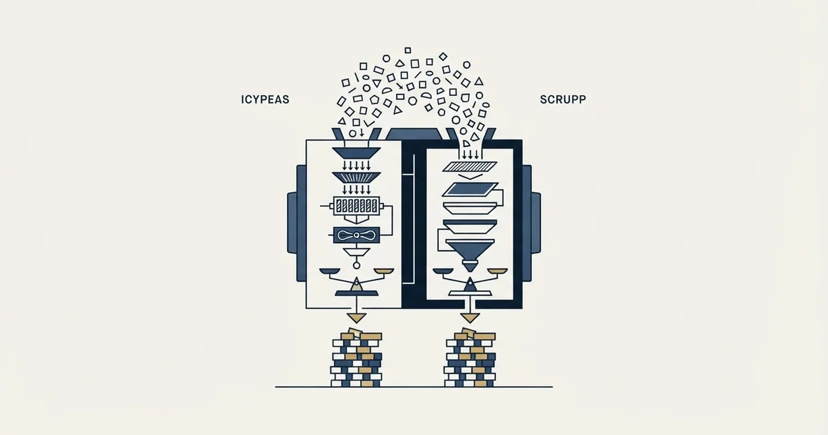 Editorial illustration for Icypeas vs Scrupp