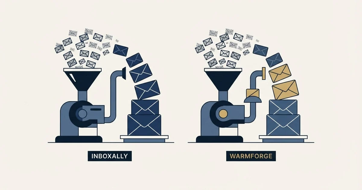 Editorial illustration for InboxAlly vs Warmforge