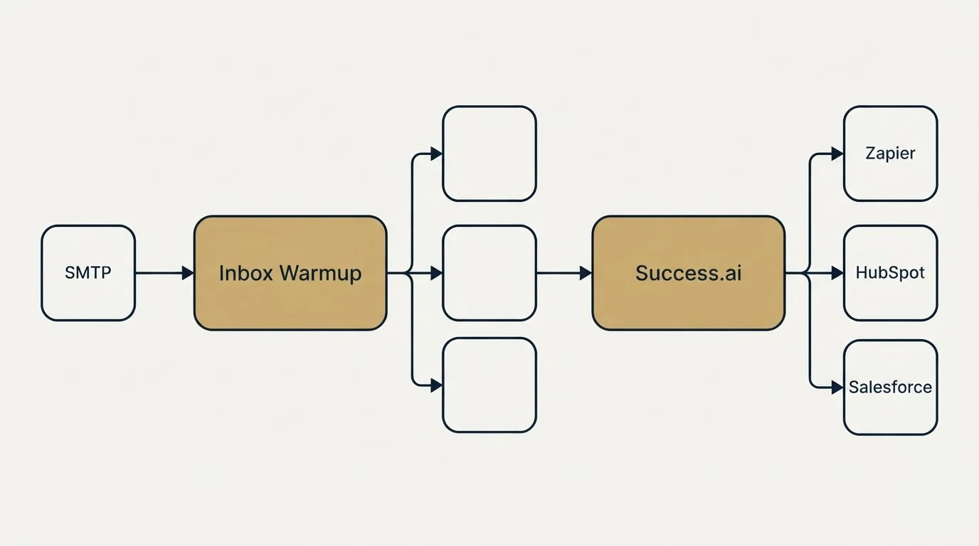 Integration flow: Integration Ecosystem (Inbox Warmup, Success.ai, SMTP, Zapier)