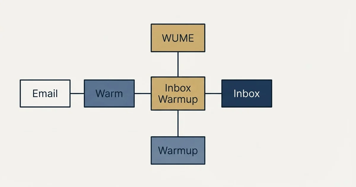Schematic: Inbox Warmup vs WUME (Warm Up My Email) (Inbox Warmup, WUME, Warmup, Warm)