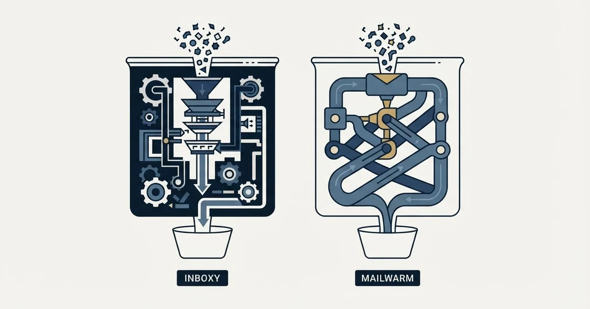 Editorial illustration for Inboxy vs Mailwarm