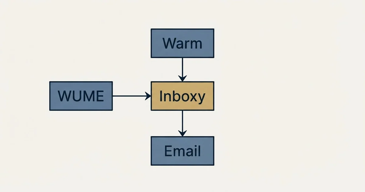 Schematic: Inboxy vs WUME (Warm Up My Email) (Inboxy, WUME, Warm, Email)