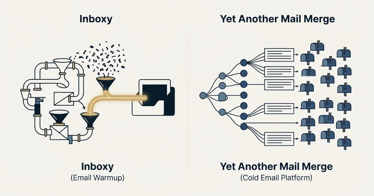Editorial illustration for Inboxy vs Yet Another Mail Merge