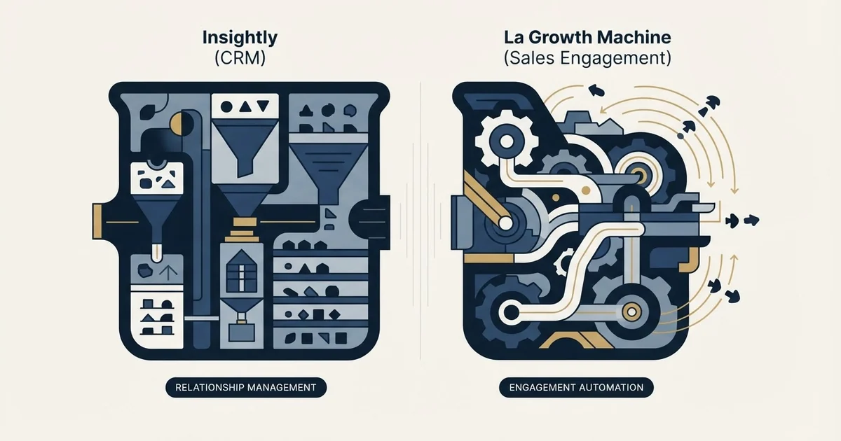 Editorial illustration for Insightly vs La Growth Machine