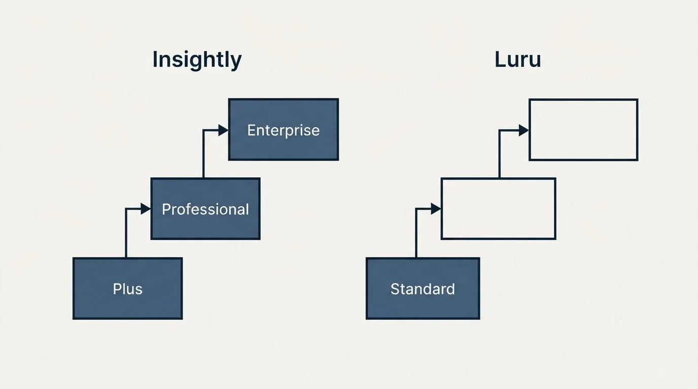 Pricing ladder: Pricing Comparison (Insightly, Luru, Plus, Standard)