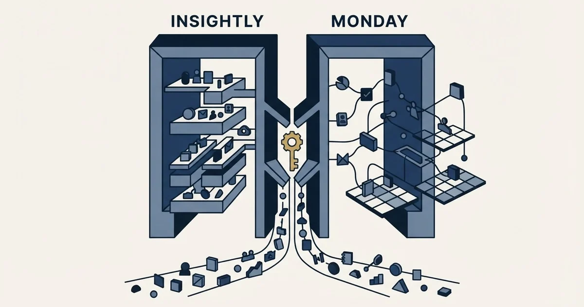 Editorial illustration for Insightly vs Monday CRM