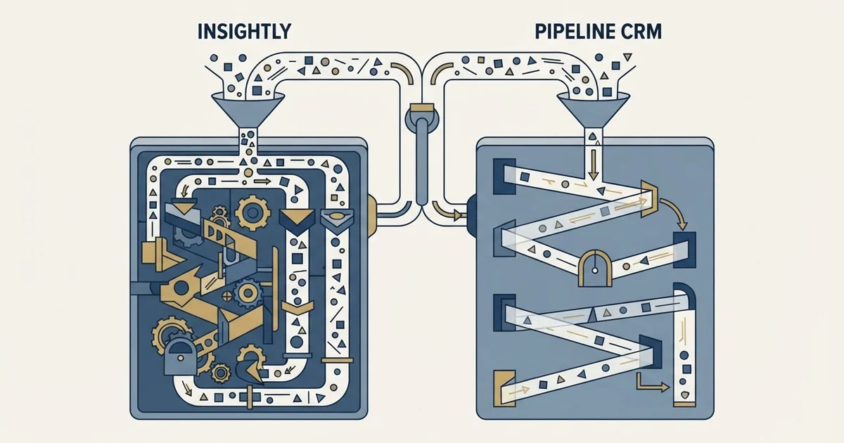 Editorial illustration for Insightly vs Pipeline CRM