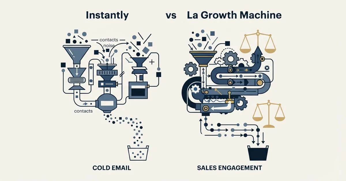 Editorial illustration for Instantly vs La Growth Machine