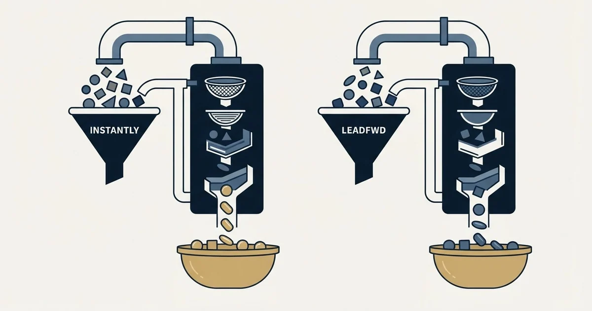 Editorial illustration for Instantly vs Leadfwd