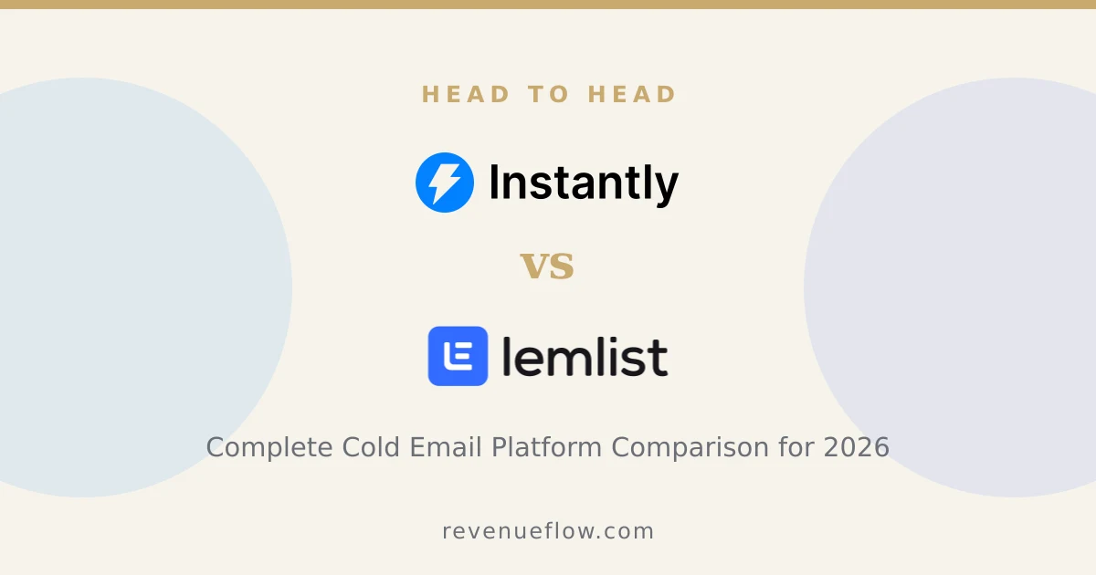 Branded cover: Instantly vs Lemlist: Complete Cold Email Platform Comparison for 2026