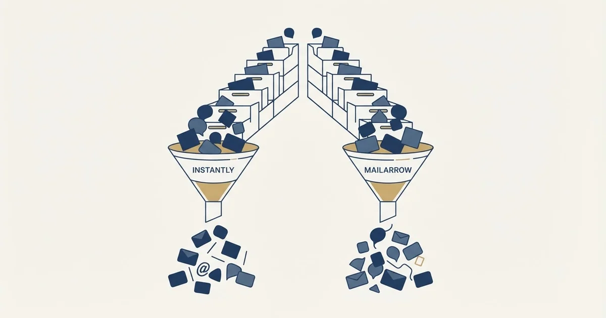 Editorial illustration for Instantly vs Mailarrow