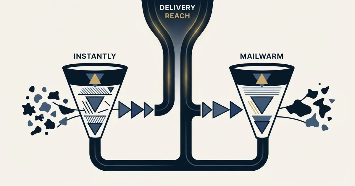 Editorial illustration for Instantly vs Mailwarm