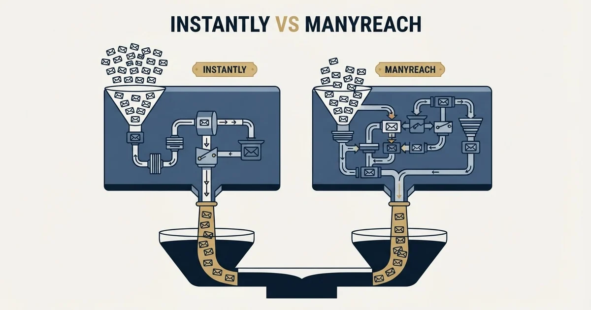 Editorial illustration for Instantly vs Manyreach