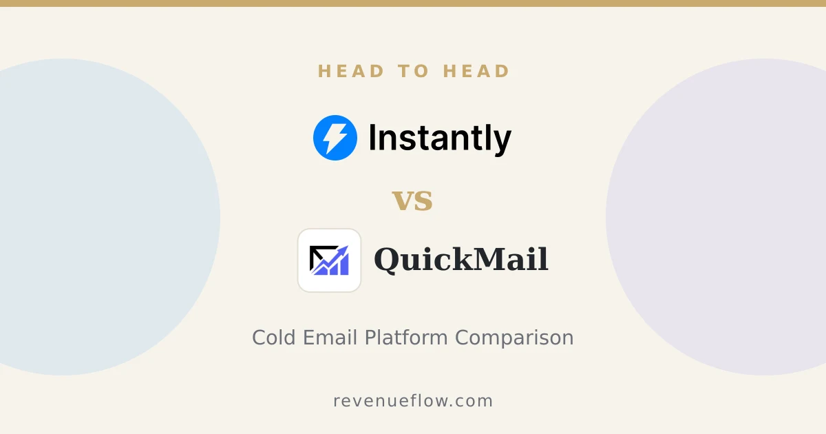 Branded cover: Instantly vs QuickMail: Cold Email Platform Comparison