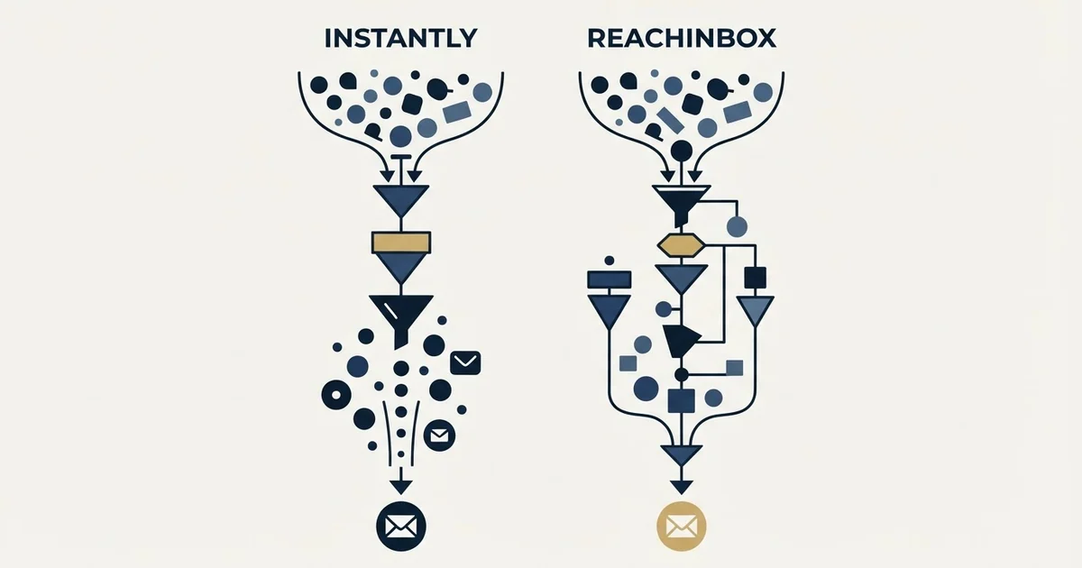 Editorial illustration for Instantly vs ReachInbox