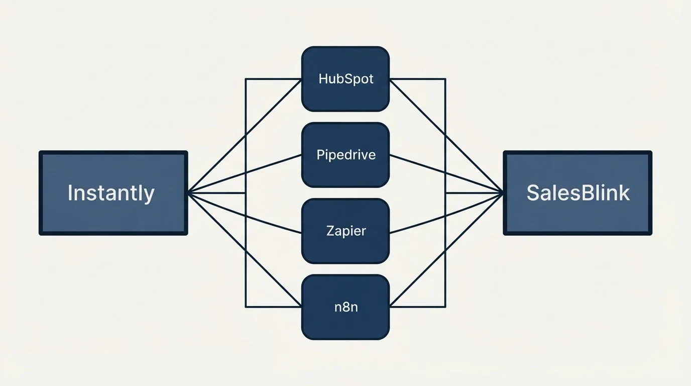 Integration flow: Integration Ecosystem (Instantly, SalesBlink, HubSpot, Pipedrive)