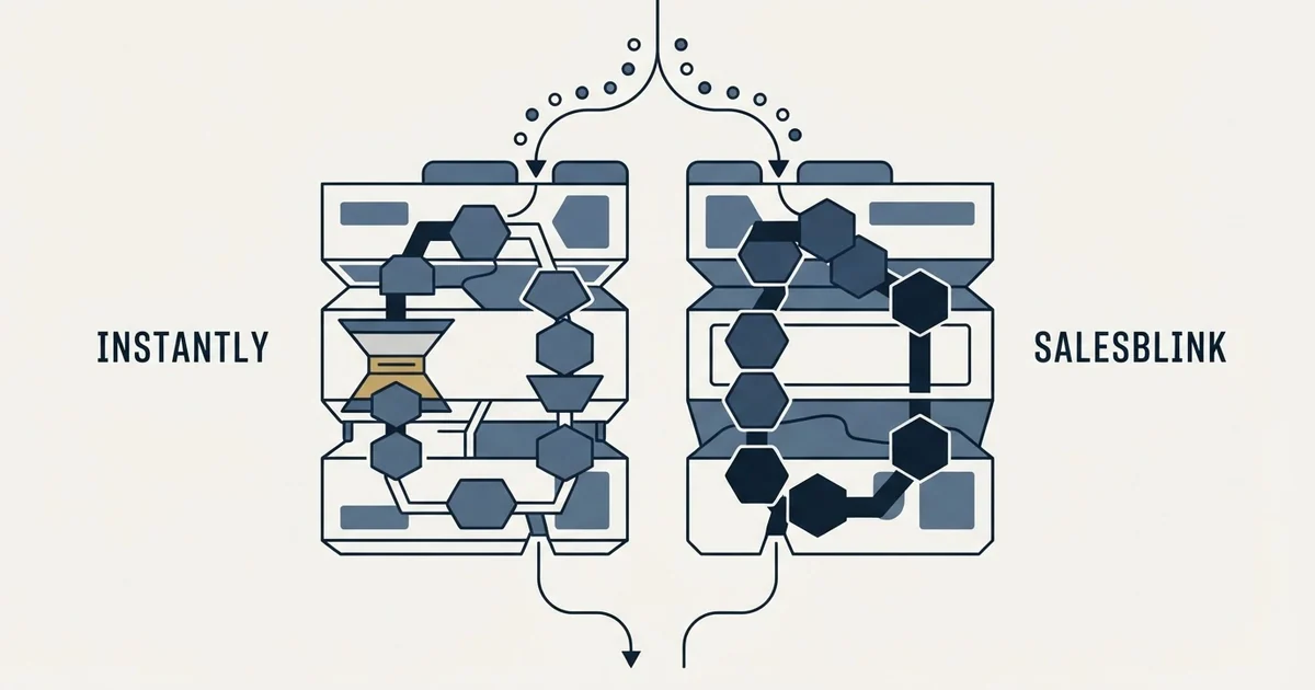Editorial illustration for Instantly vs SalesBlink
