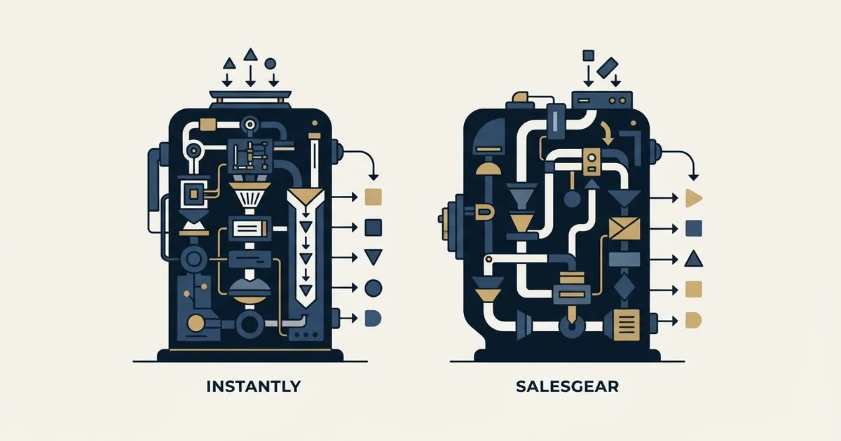 Editorial illustration for Instantly vs Salesgear