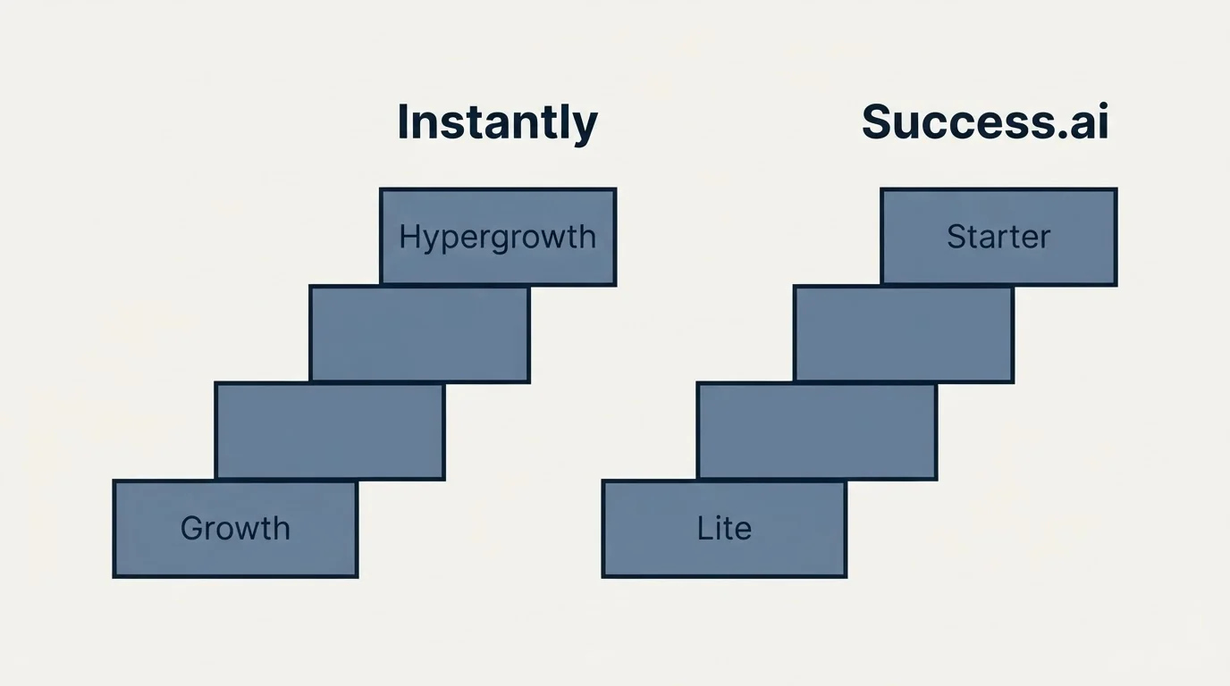 Pricing ladder: Pricing Comparison (Instantly, Success.ai, Growth, Lite)