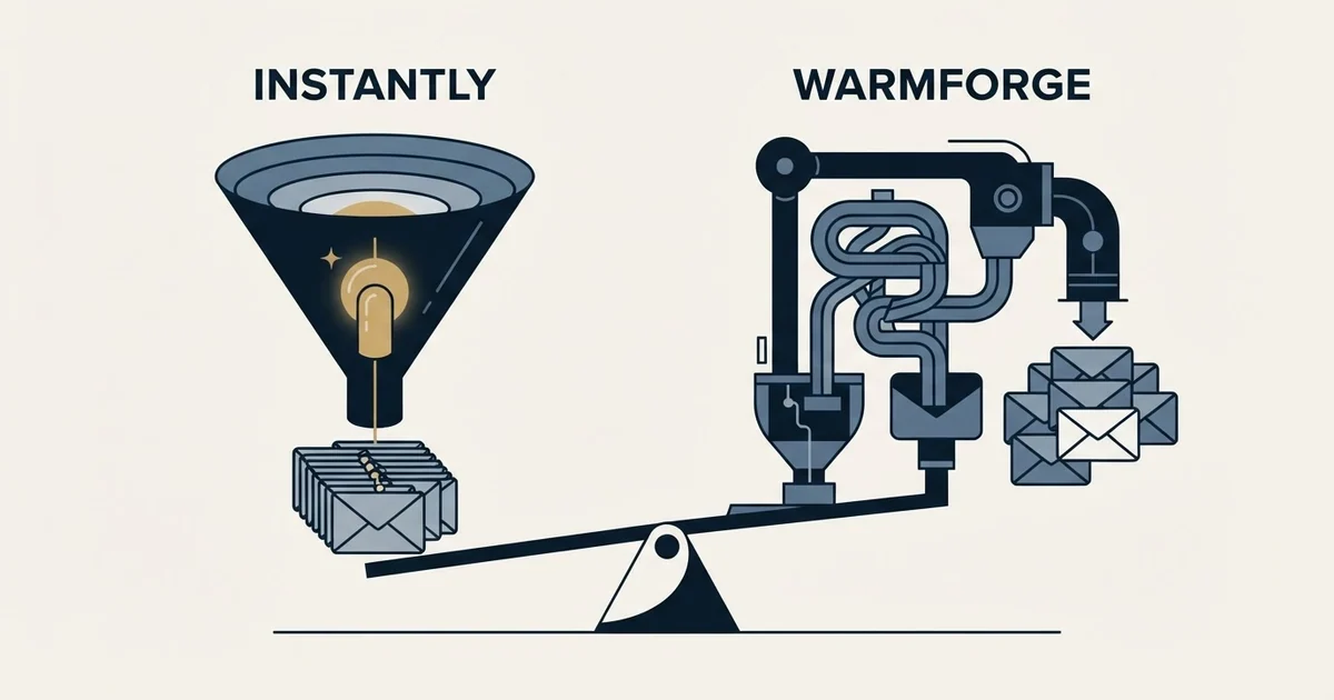 Editorial illustration for Instantly vs Warmforge