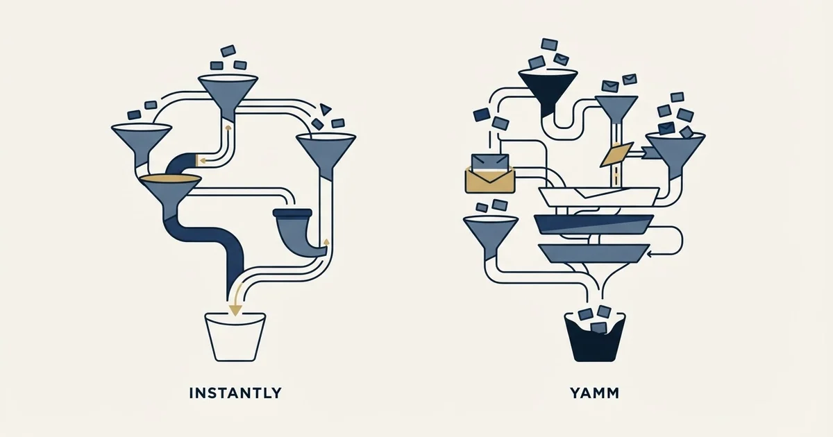 Editorial illustration for Instantly vs Yet Another Mail Merge