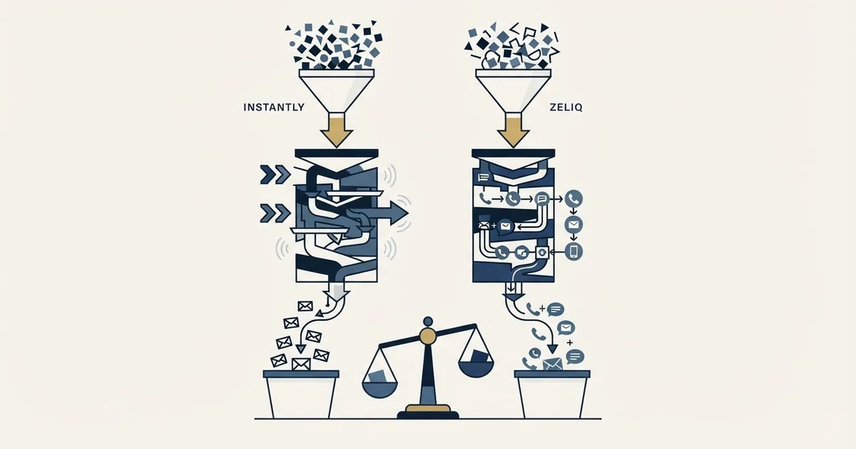 Editorial illustration for Instantly vs Zeliq