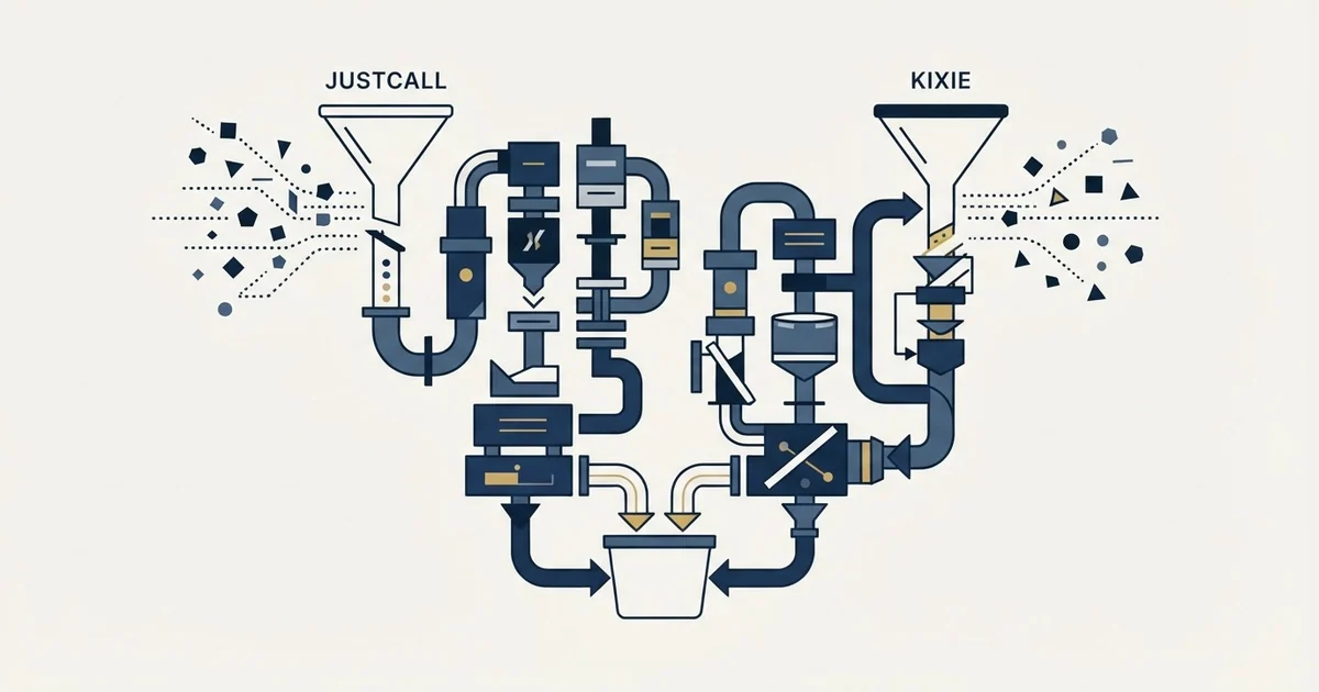Editorial illustration for JustCall vs Kixie