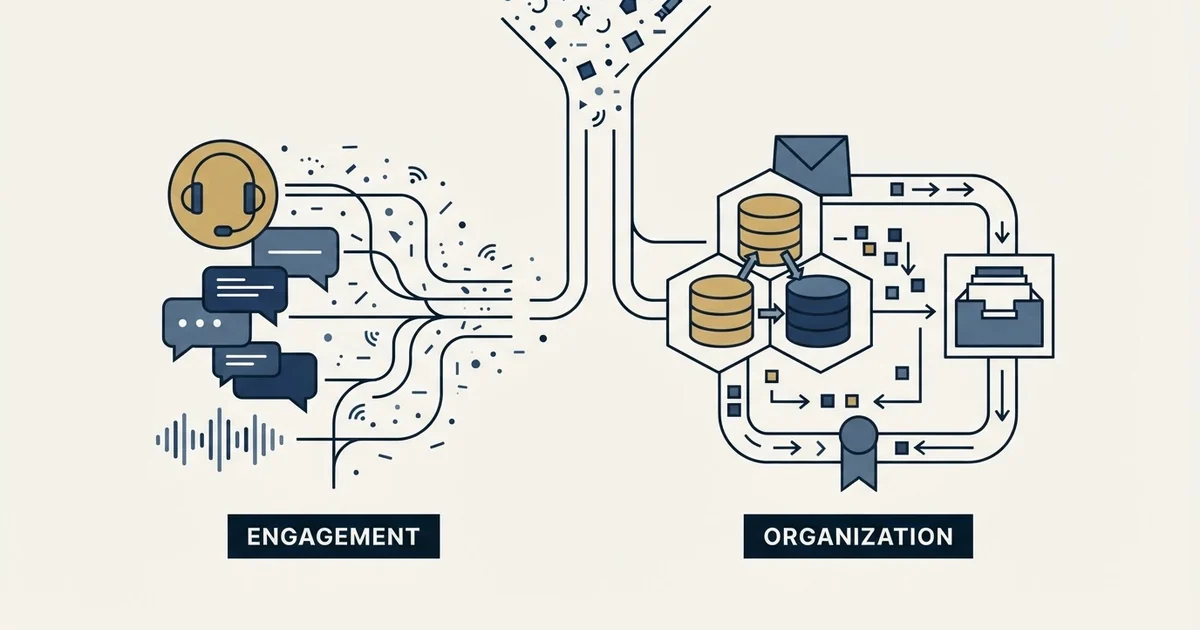 Editorial illustration for JustCall vs Less Annoying CRM