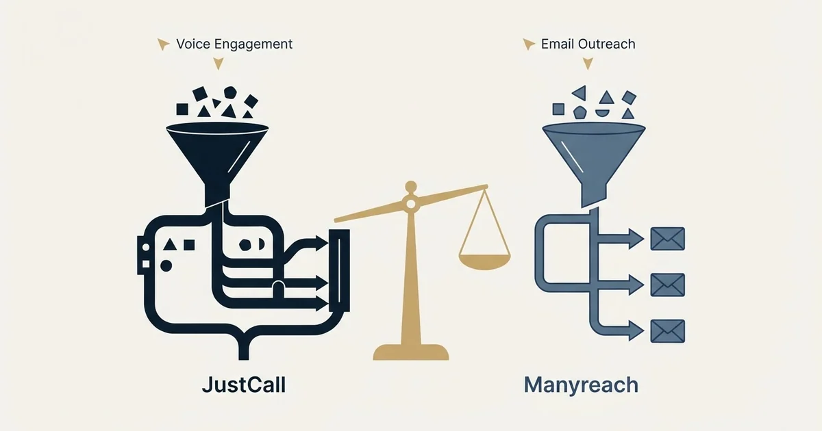 Editorial illustration for JustCall vs Manyreach