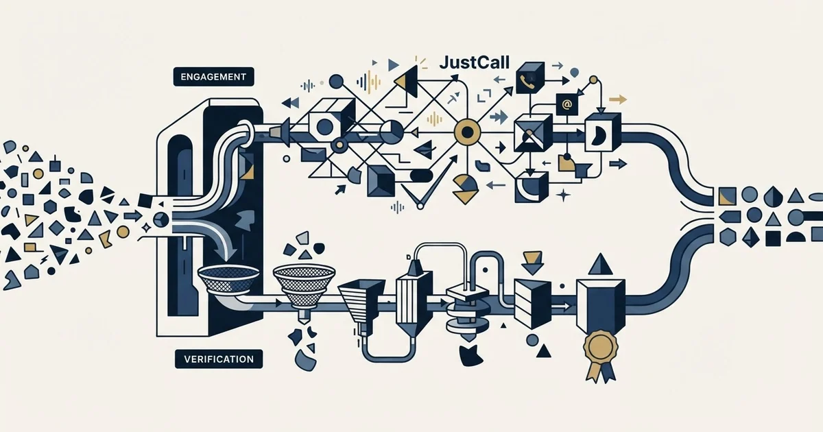 Editorial illustration for JustCall vs NeverBounce
