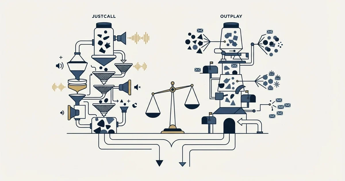 Editorial illustration for JustCall vs Outplay