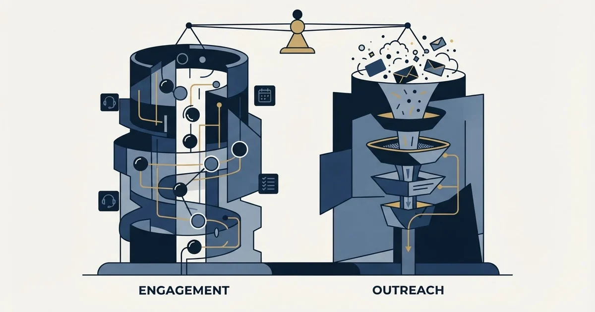 Editorial illustration for JustCall vs ReachInbox