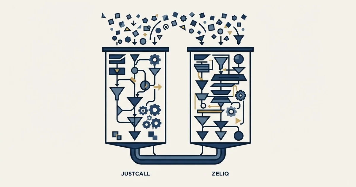 Editorial illustration for JustCall vs Zeliq
