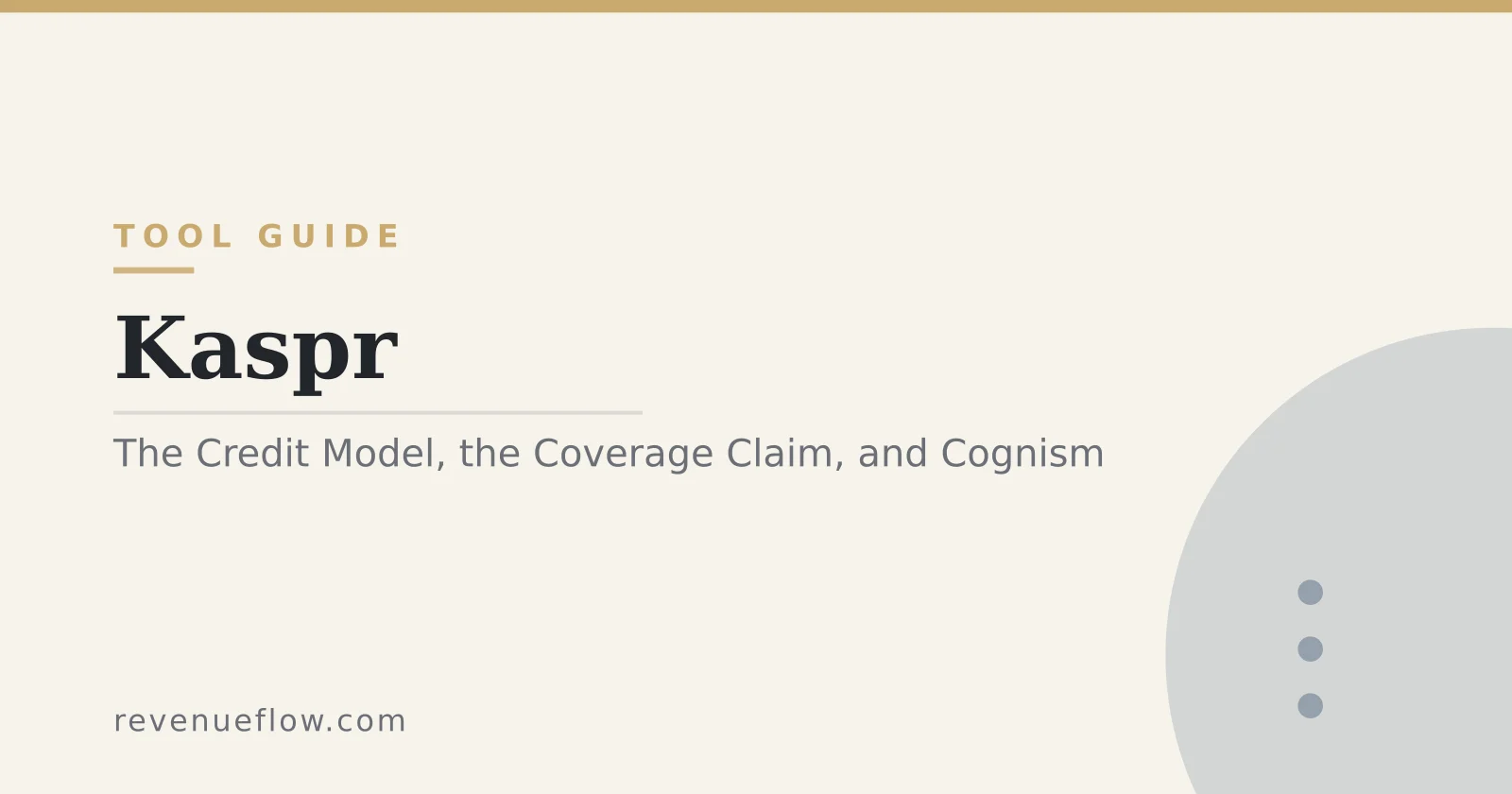 Branded cover: Kaspr: The Credit Model, the Coverage Claim, and the Cognism Question