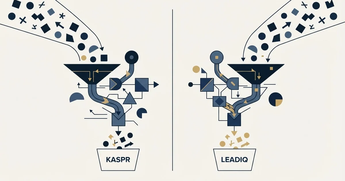 Editorial illustration for Kaspr vs LeadIQ